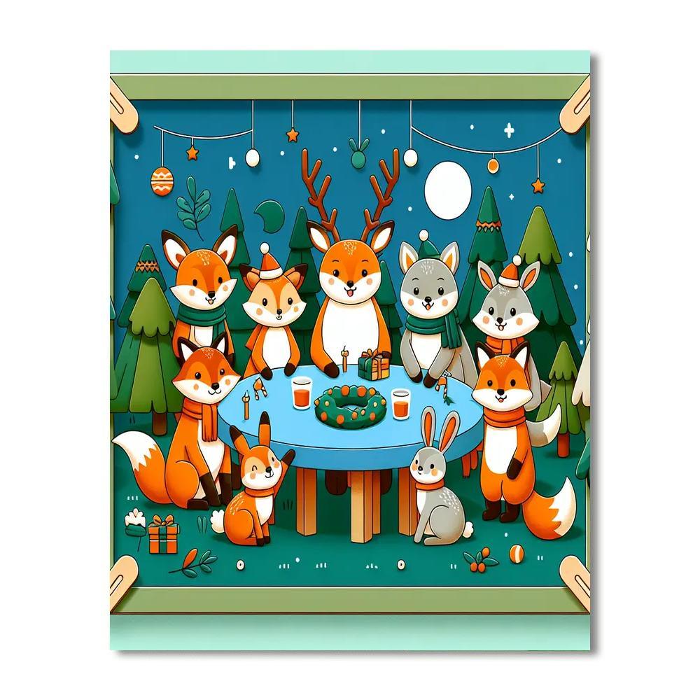 Festive Forest Gathering Paint By Color