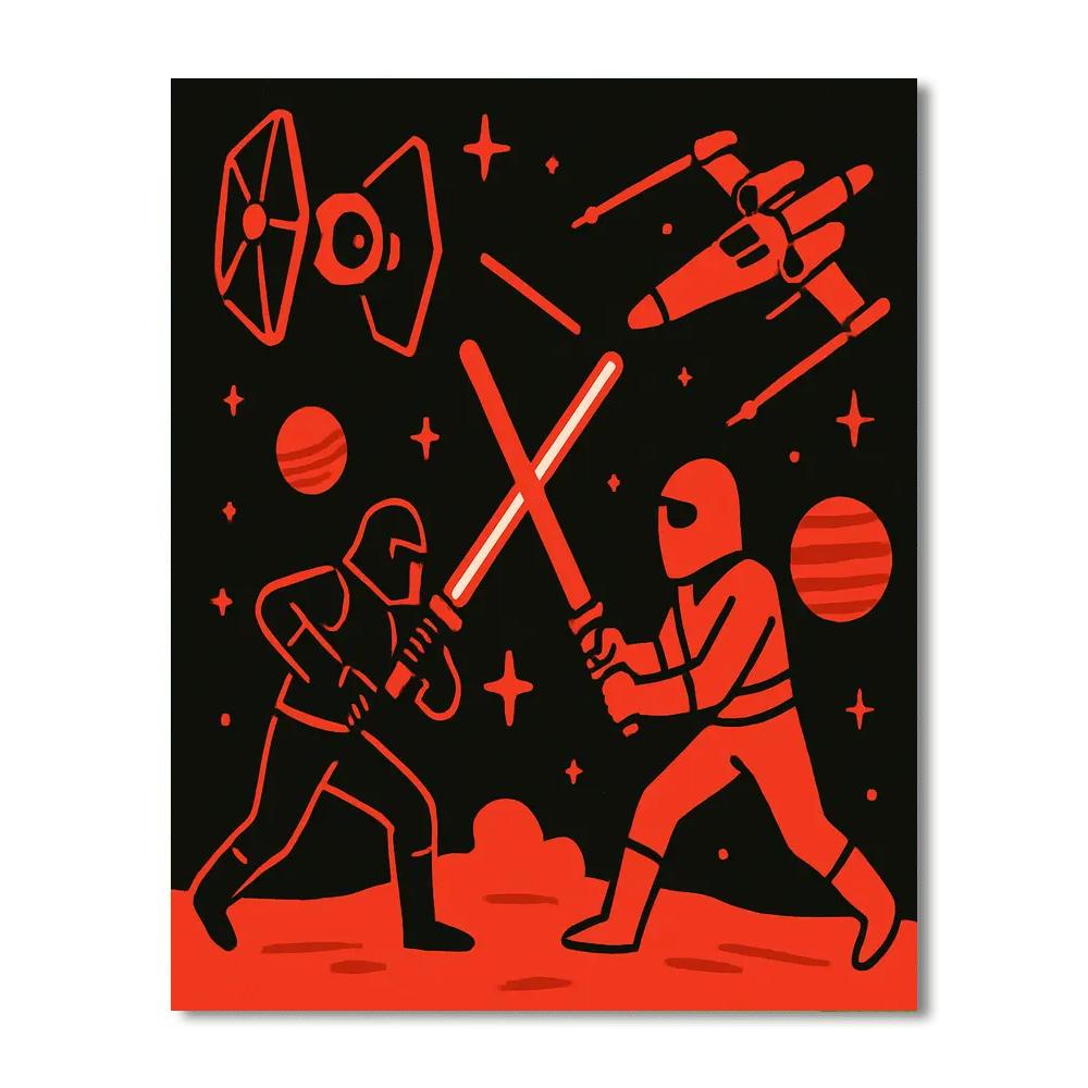 Epic Space Battle Mission Paint By Numbers Art