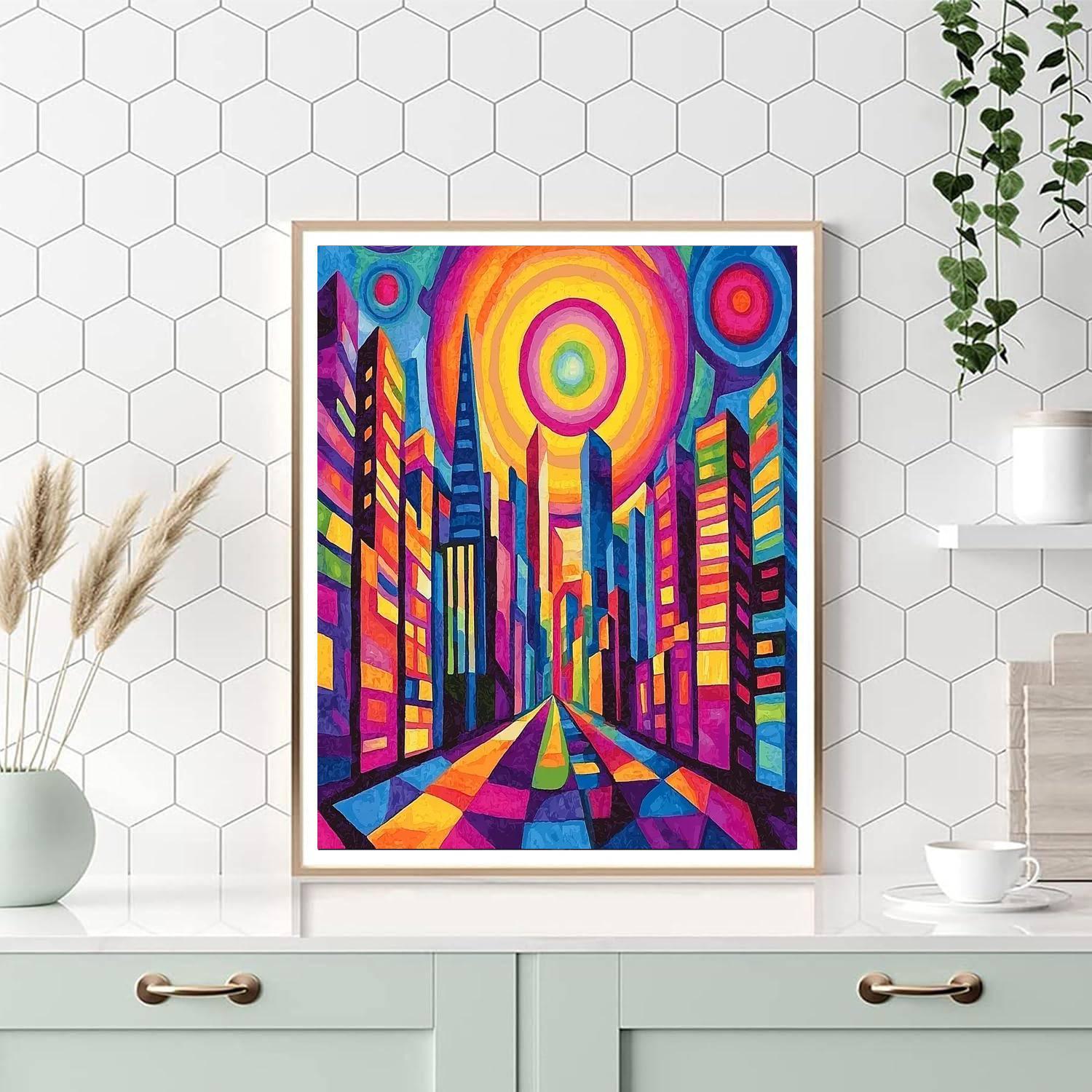 Wassily Kandinsky Inspired Retro Futurism Fusion  Paint By Numbers