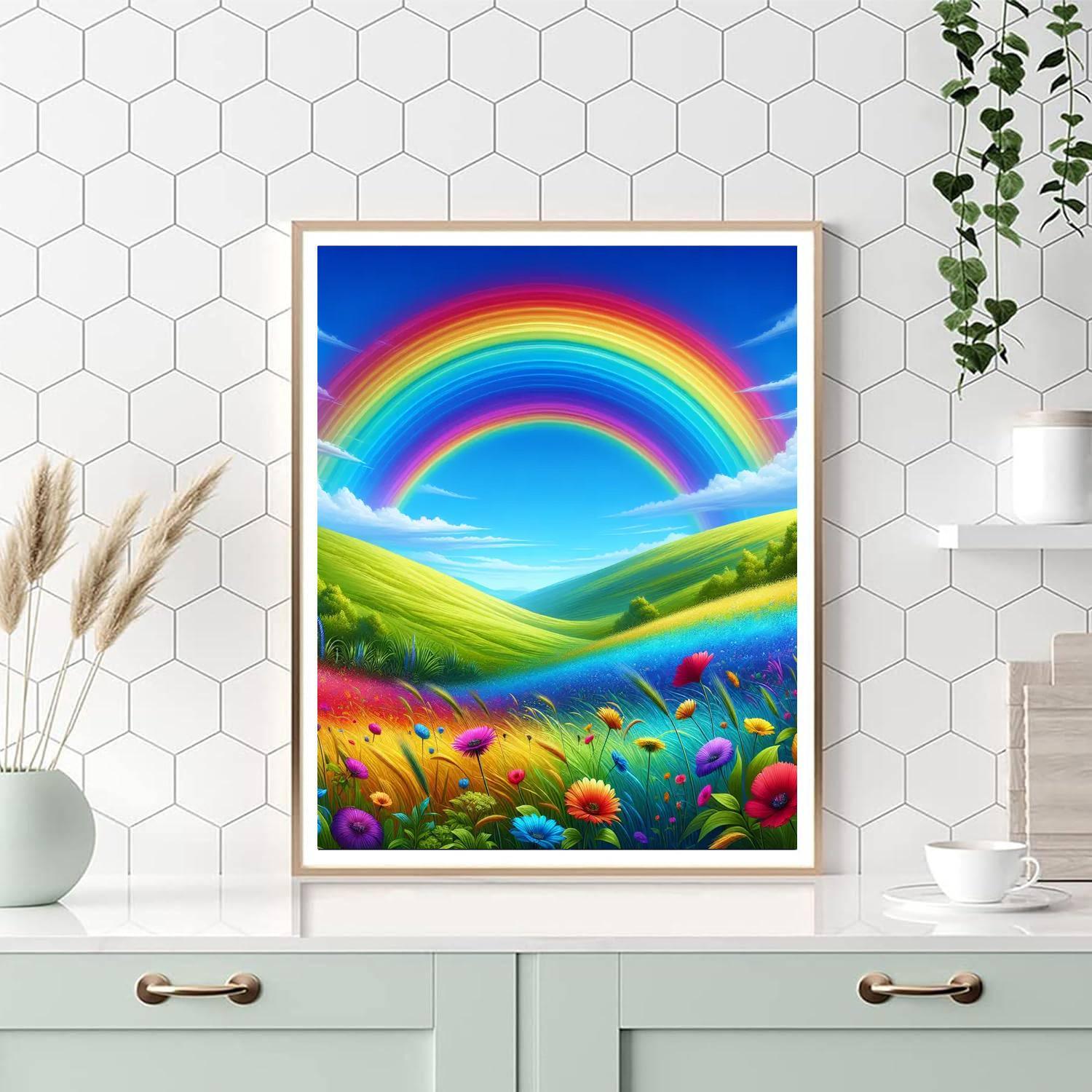 Radiant Rainbow Over The Hills Paint By Color