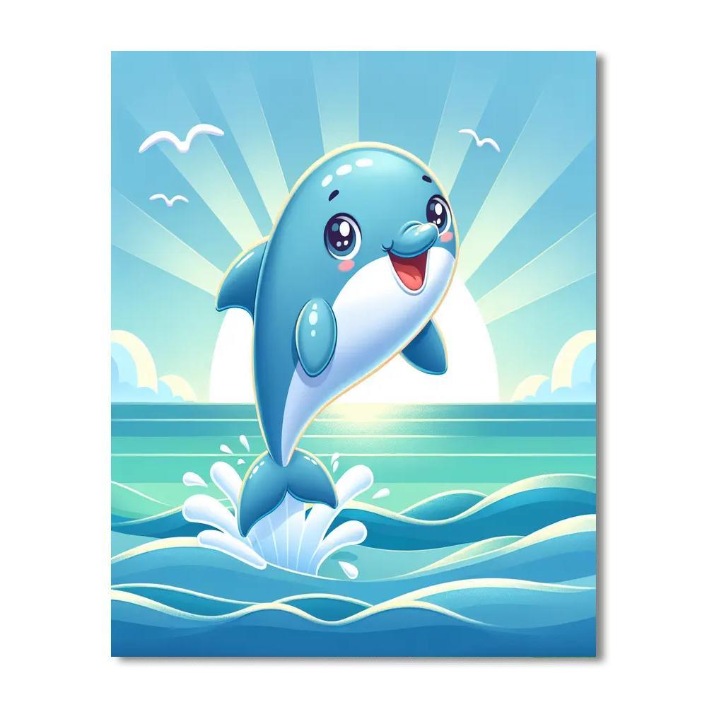 Curious Dolphin Adventure DIY Paint By Numbers