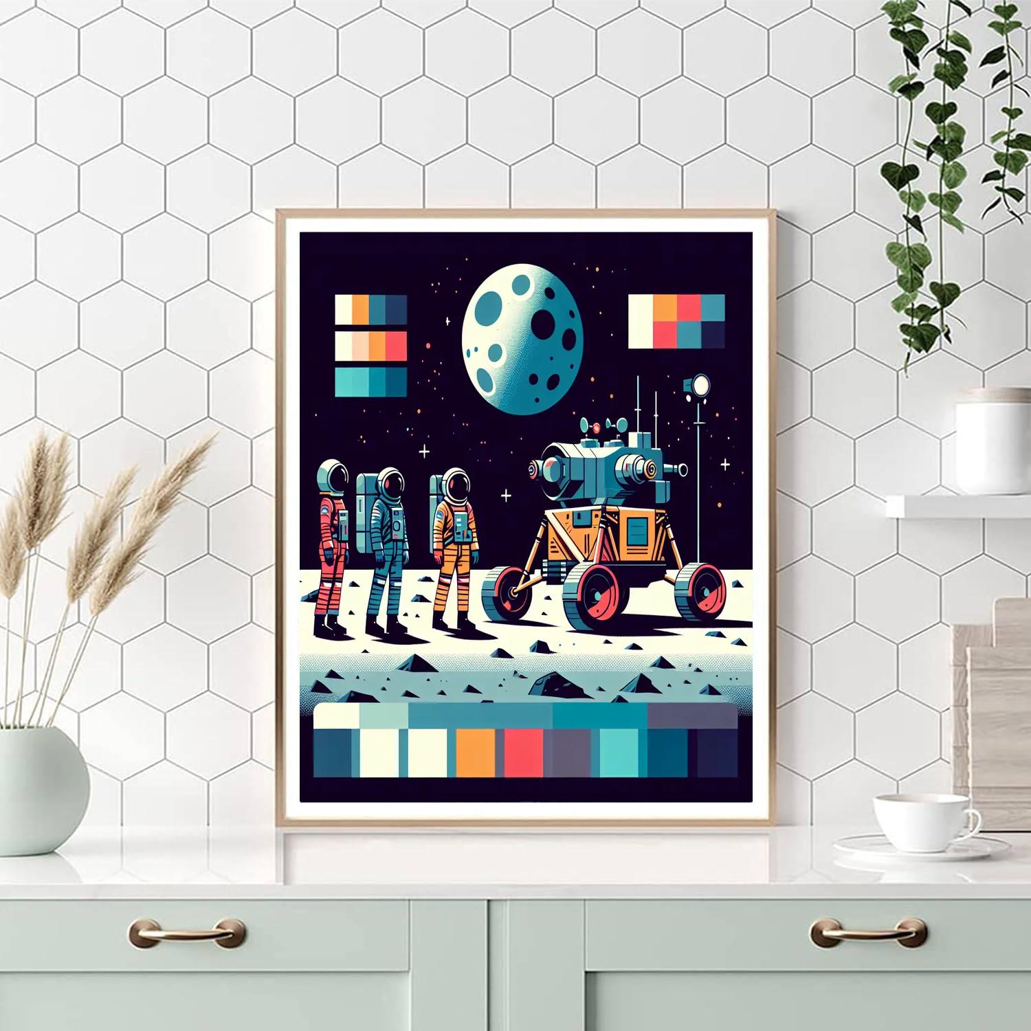 Moon Rover Mission DIY Paint By Numbers