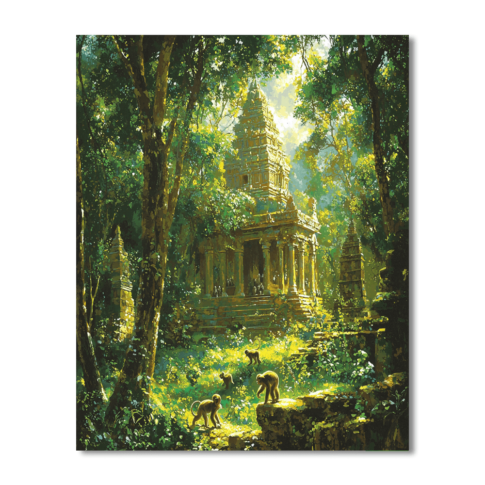 Ubud Monkey Forest - Indonesia DIY Paint By Numbers