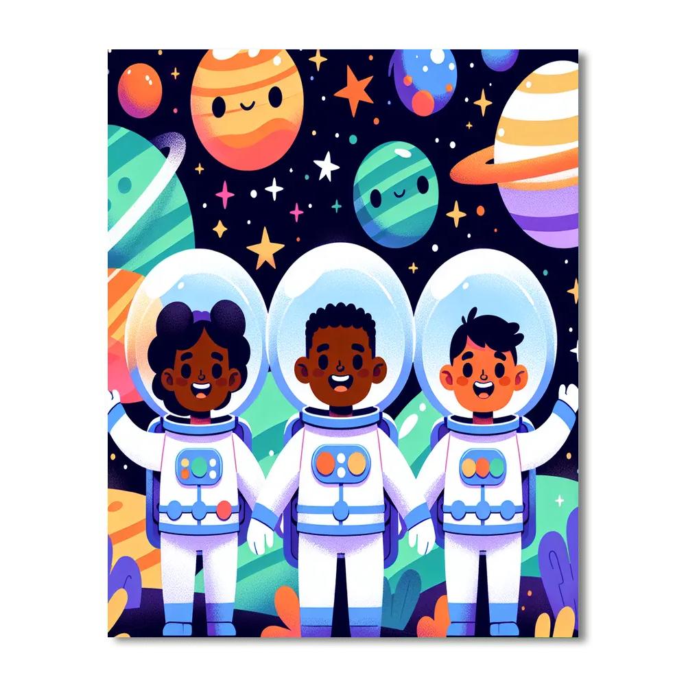 Galaxy Quest With Astronaut Pals DIY Paint By Numbers