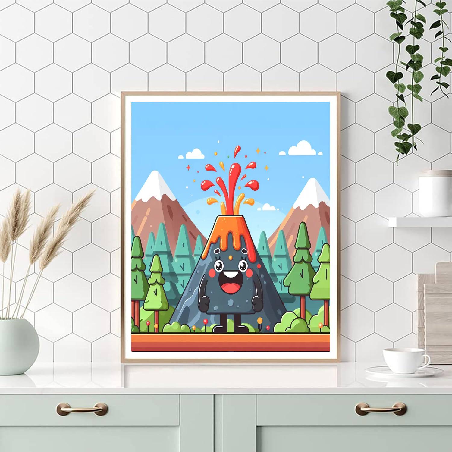 Bubbling Volcanoes Paint By Numbers Art