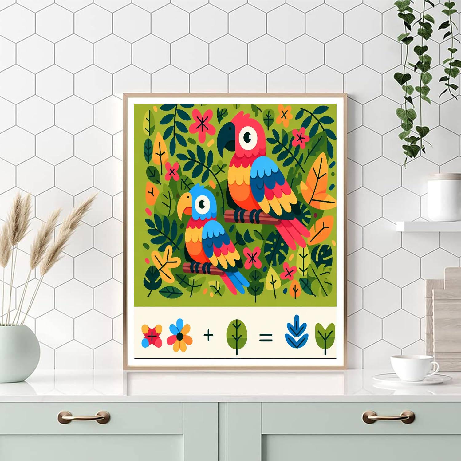 Peppy Parrots' Jungle Parade Painting Number Kit