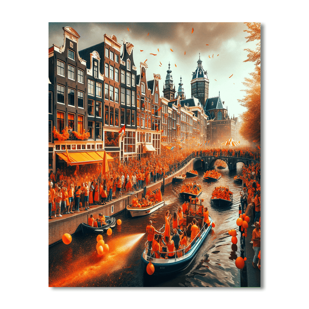 King's Day - Amsterdam, Netherlands Numbered Painting Kits