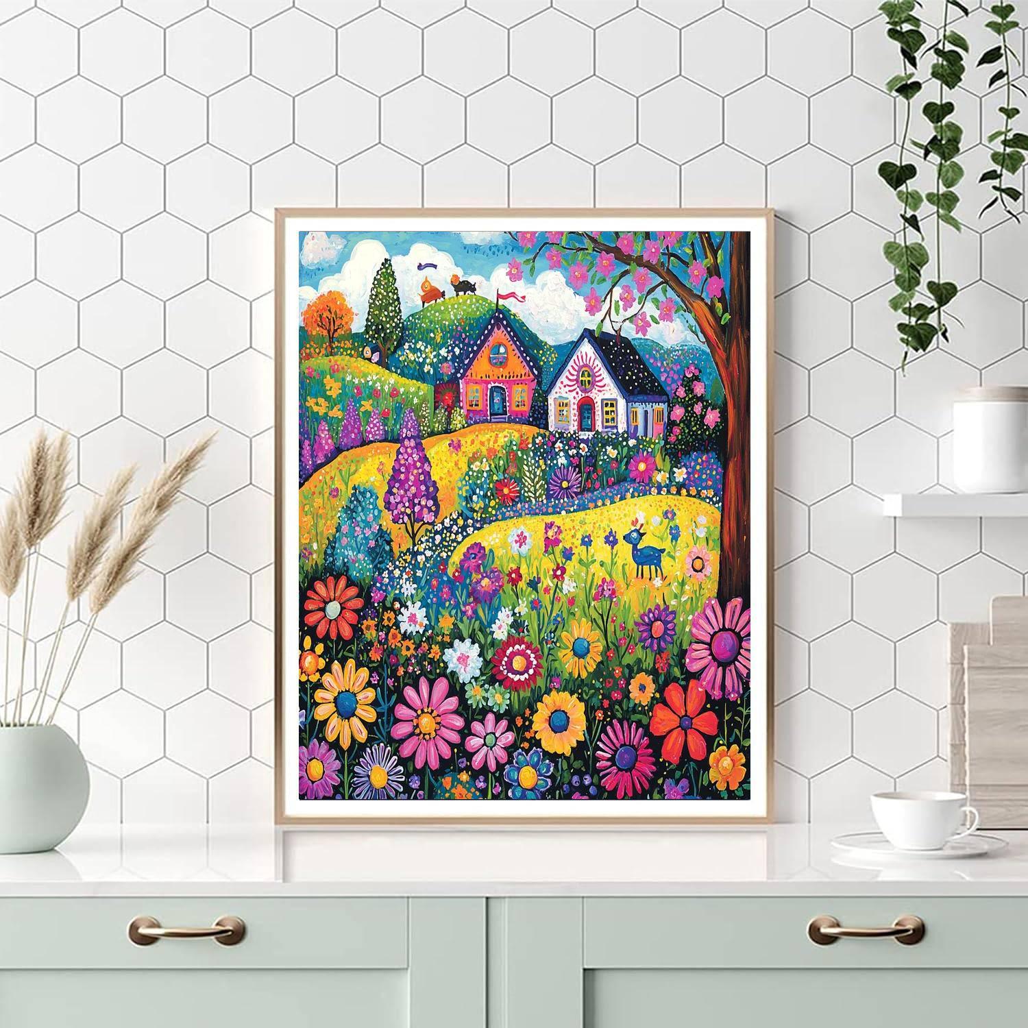 Folk Art Inspired Inspired Folk Art Whimsy  DIY Paint By Numbers