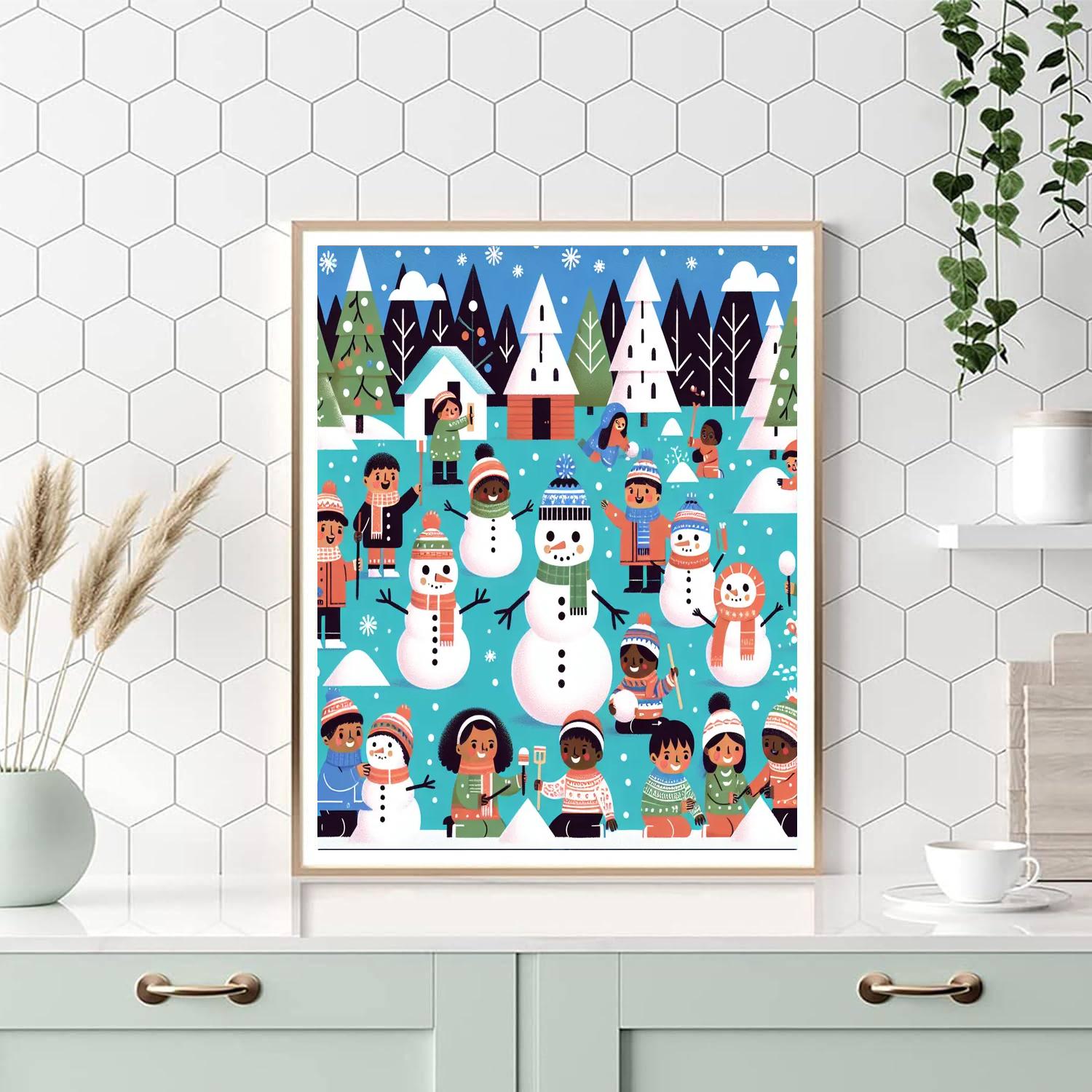 Magical Snow Day Paint By Numbers Art