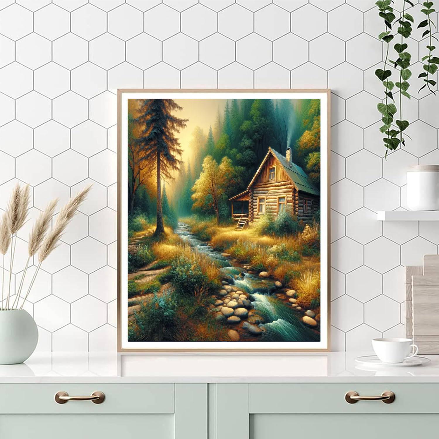 Rustic Cabin Tranquility Paint By Number