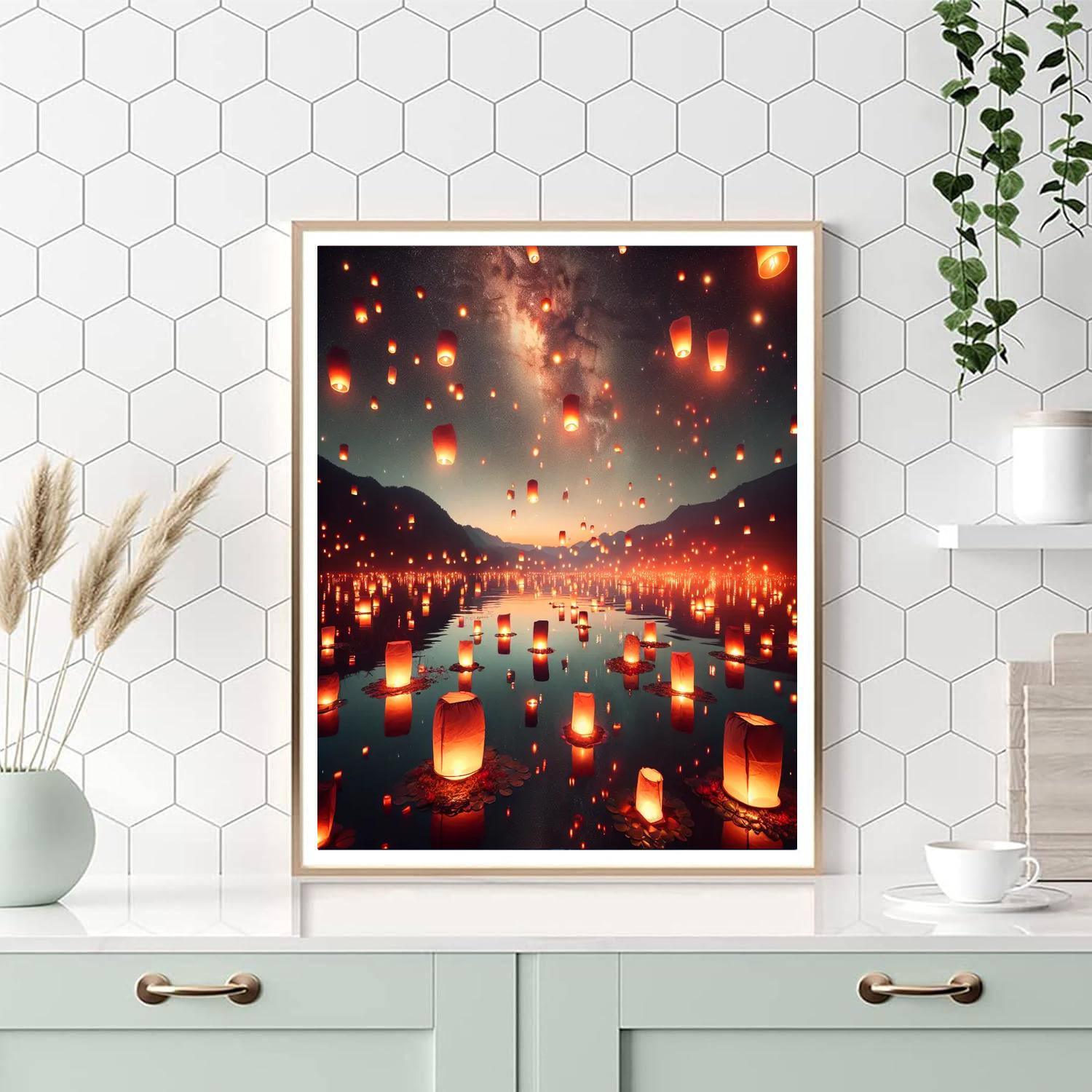 Mystical Lantern Festival Night Paint By Color