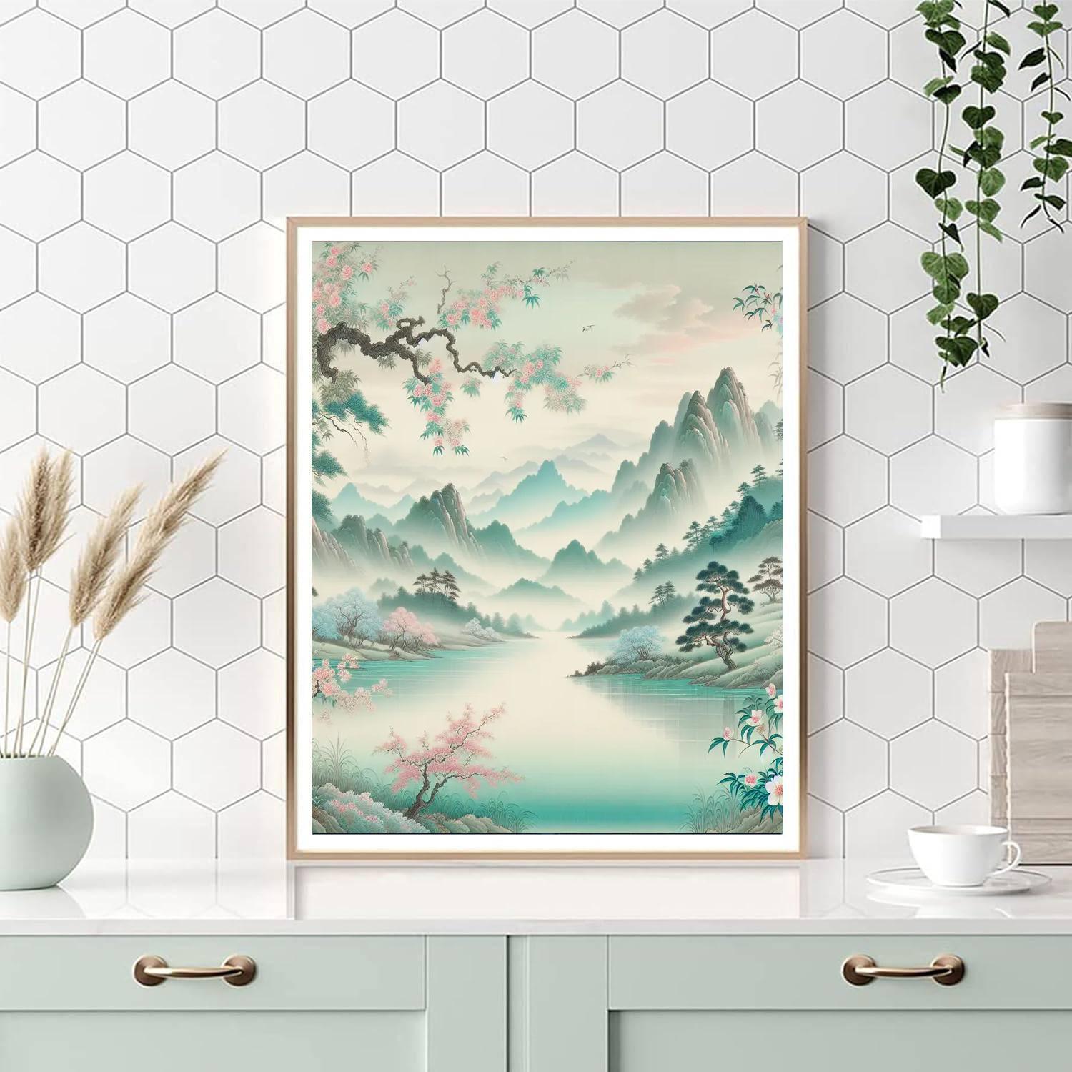 Mystic Eastern Landscape Painting Number Kit