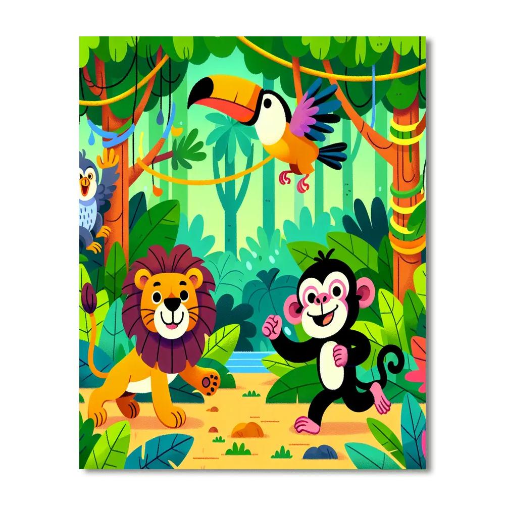 Magical Jungle Safari Paint By Numbers
