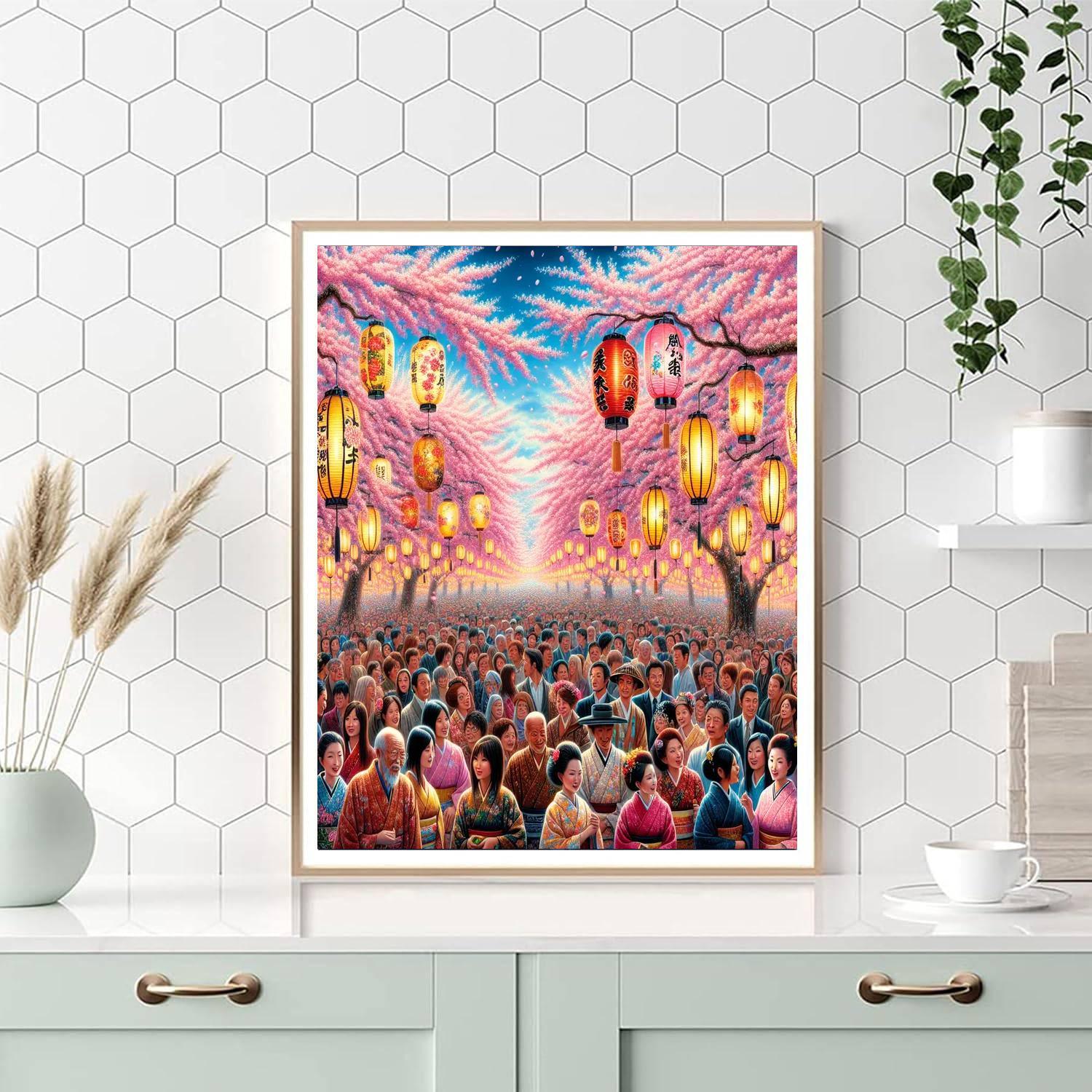 Cherry Blossom Festival Celebration Paint By Color