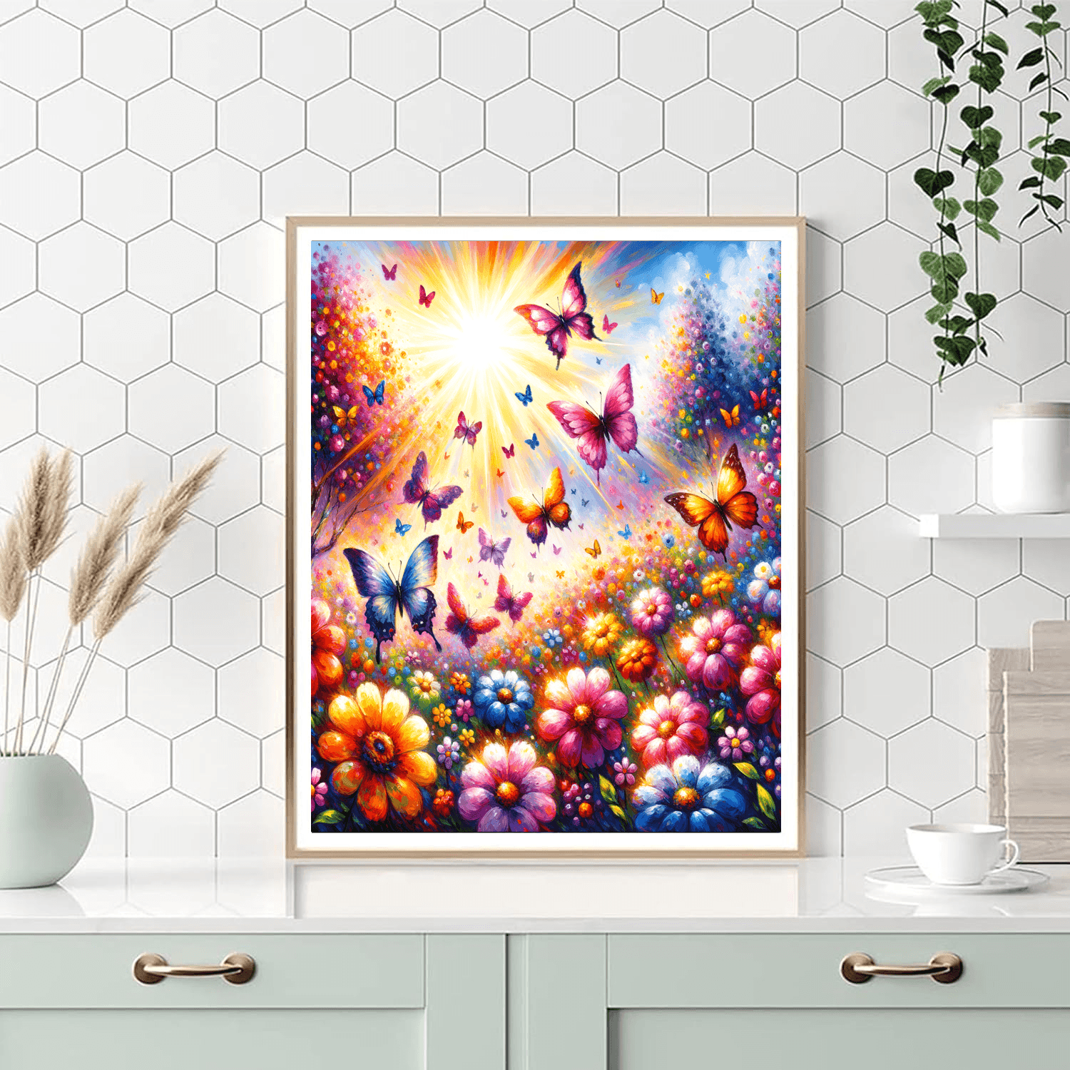 Sunlit Butterfly Garden Paint By Number