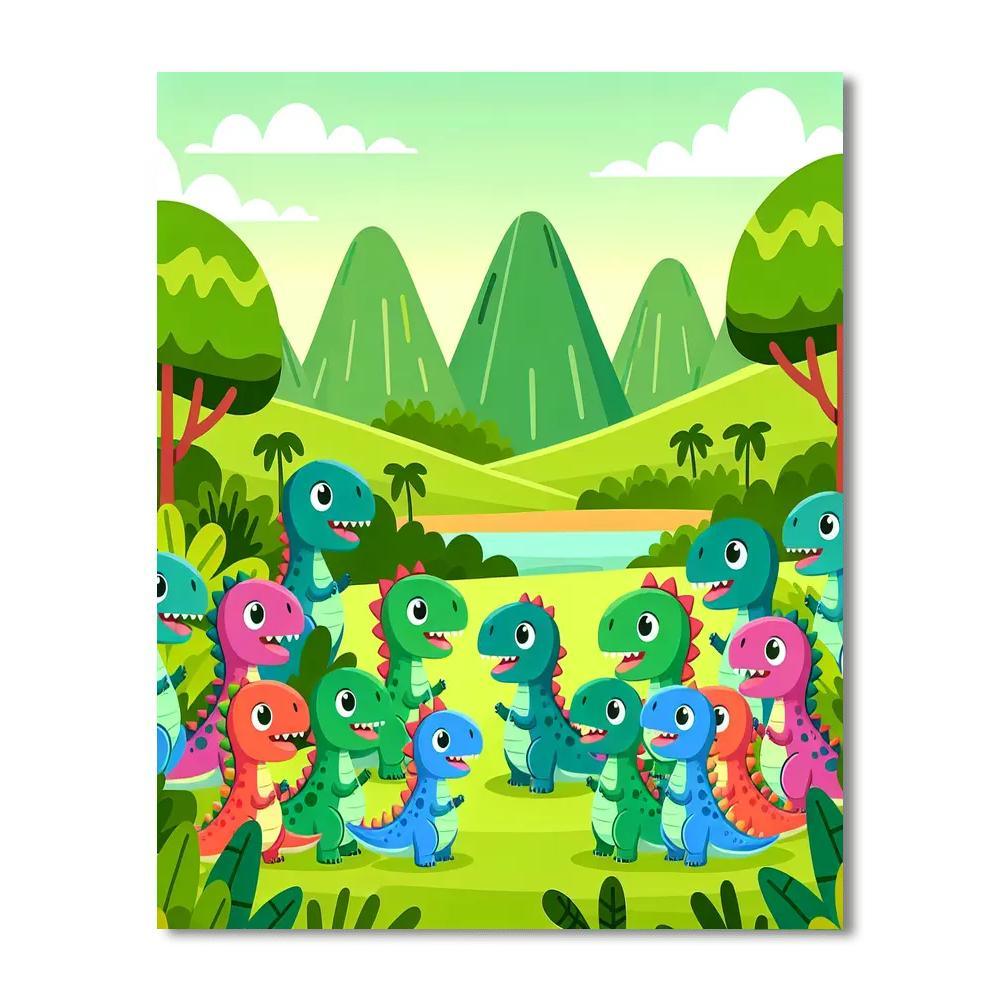 Dinosaurs In Dino Valley Paint By Color