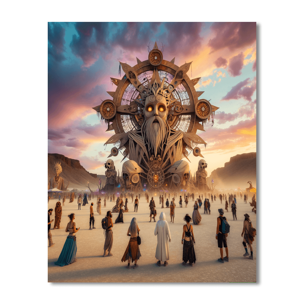 Burning Man - Black Rock Desert Painting By Numbers Kit