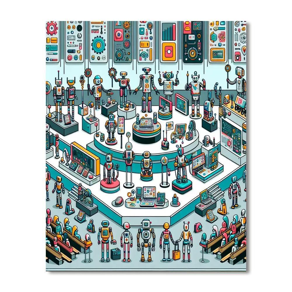 Robot Engineers' Expo Paint By Numbers