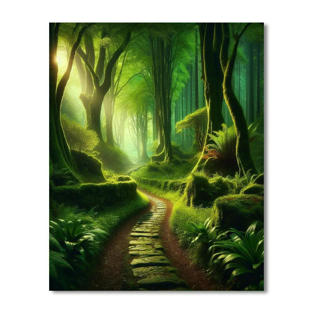 Secluded Forest Pathway Numbered Painting Kits