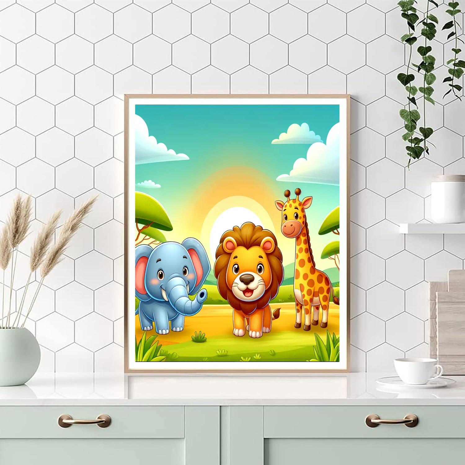 Happy Wild Safari Paint By Numbers Art