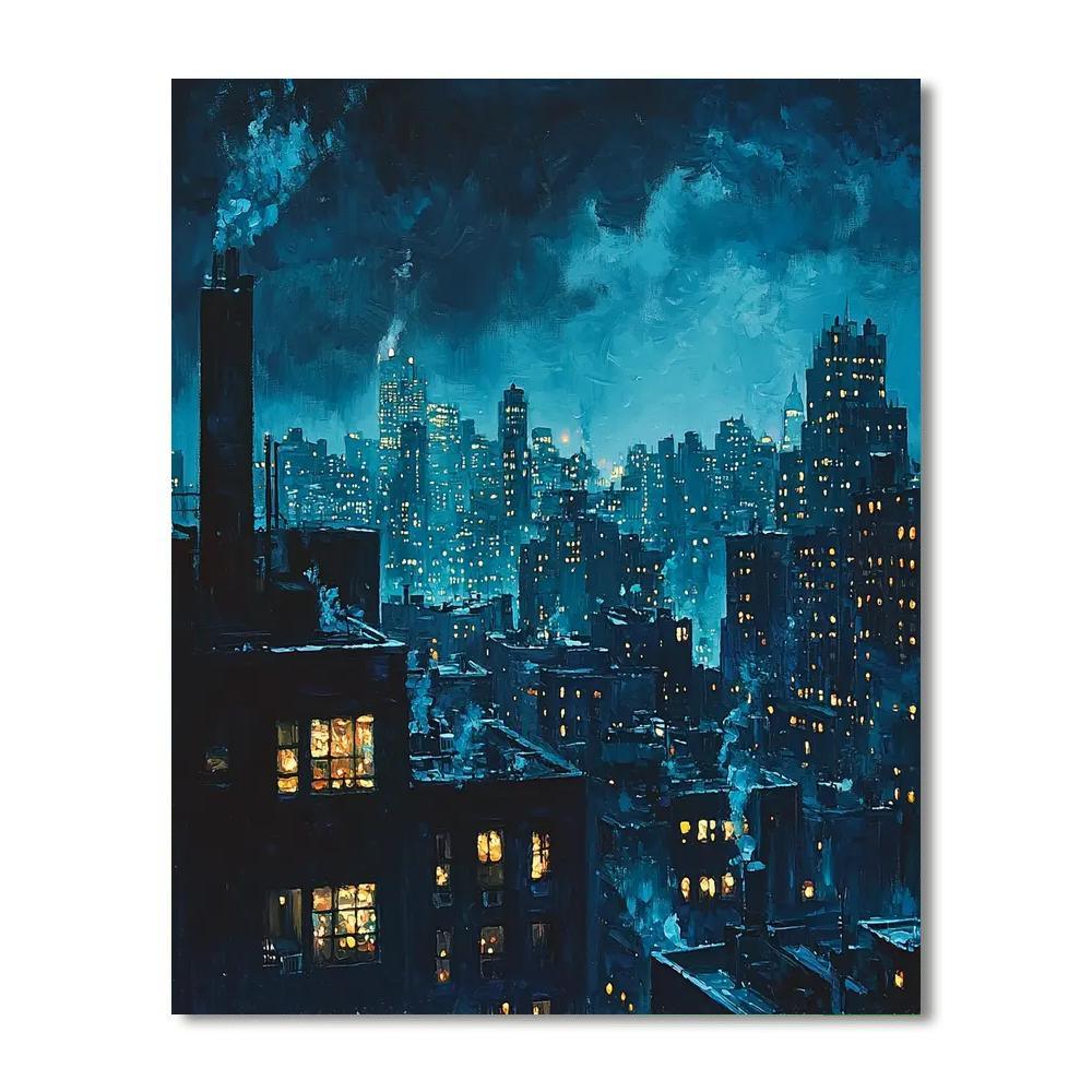 Edward Hopper Inspired City Noir Elegance  Paint By Color