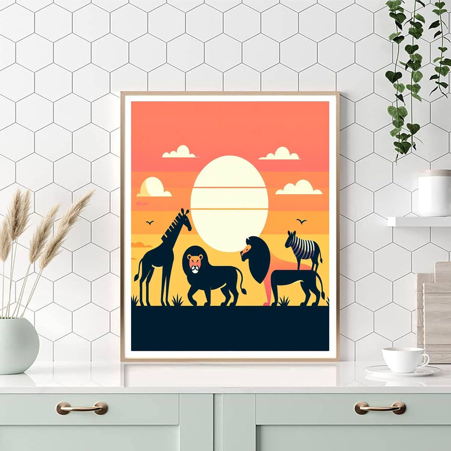 Sunset Safari Soiree Paint By Numbers Art