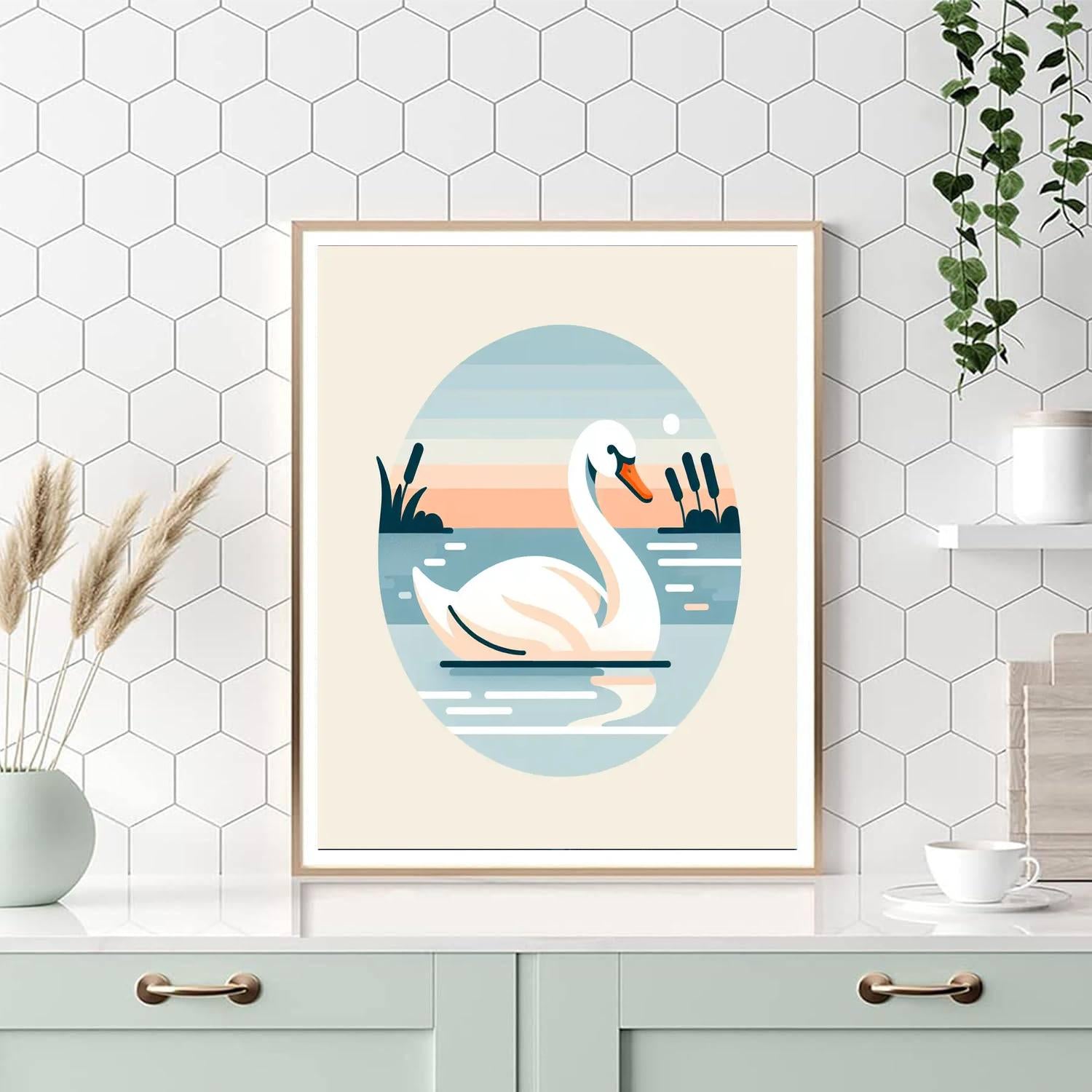 Sleek Swan Paint By Numbers Art