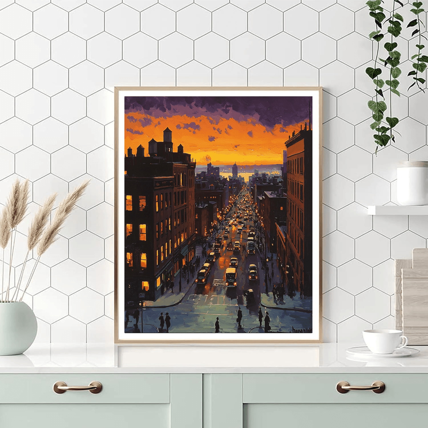 Edward Hopper Inspired Dusk In The City  Paint By Numbers