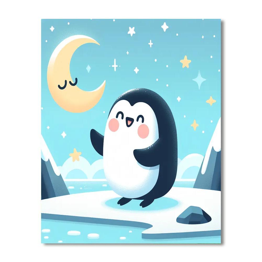 Starlight Penguin Parade Painting By Numbers Kit
