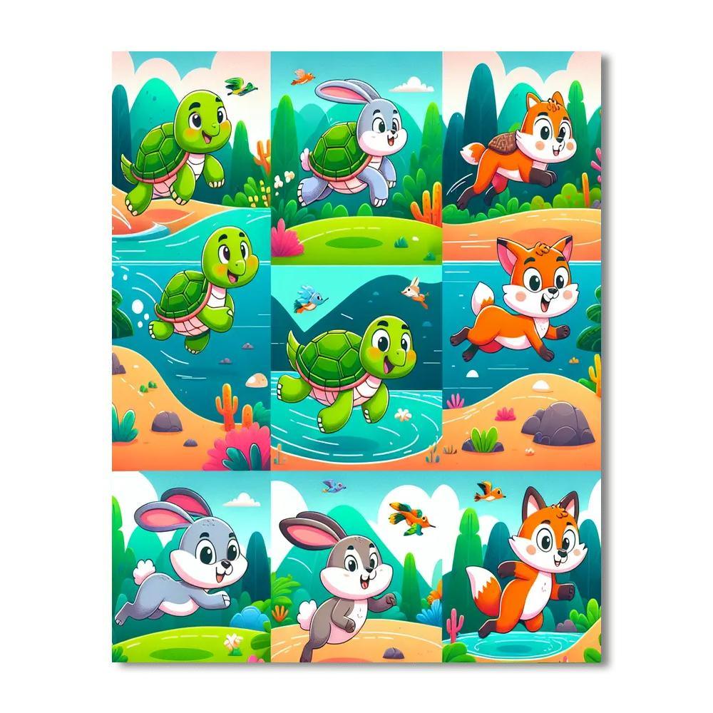 Animal Adventure Race Number Painting