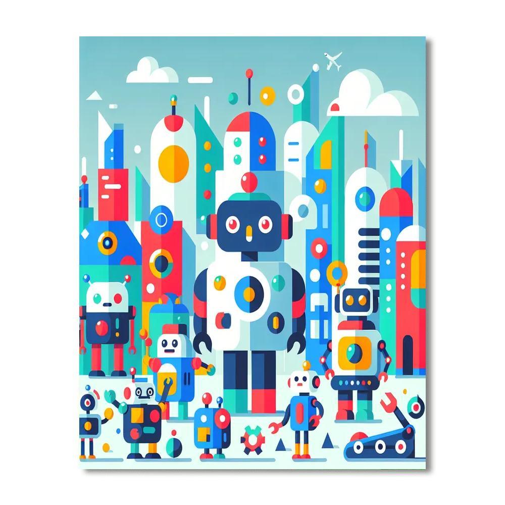 Robot Discovery Mission Number Painting