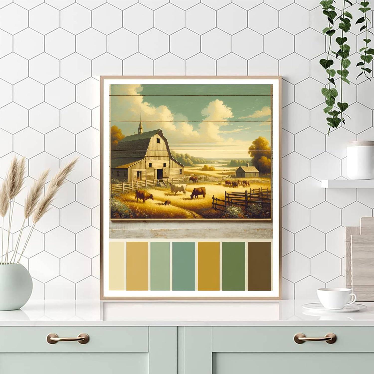 Quaint Vintage Farm Life DIY Paint By Numbers