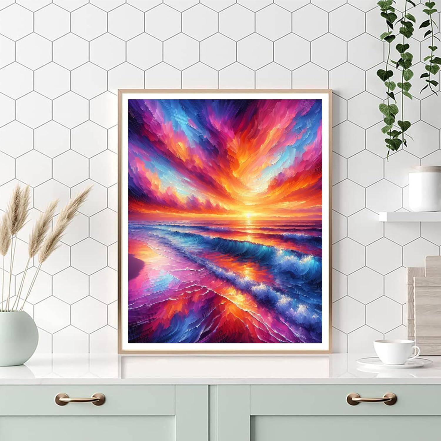 Ocean Sunset Dreamscape Numbered Painting Kits