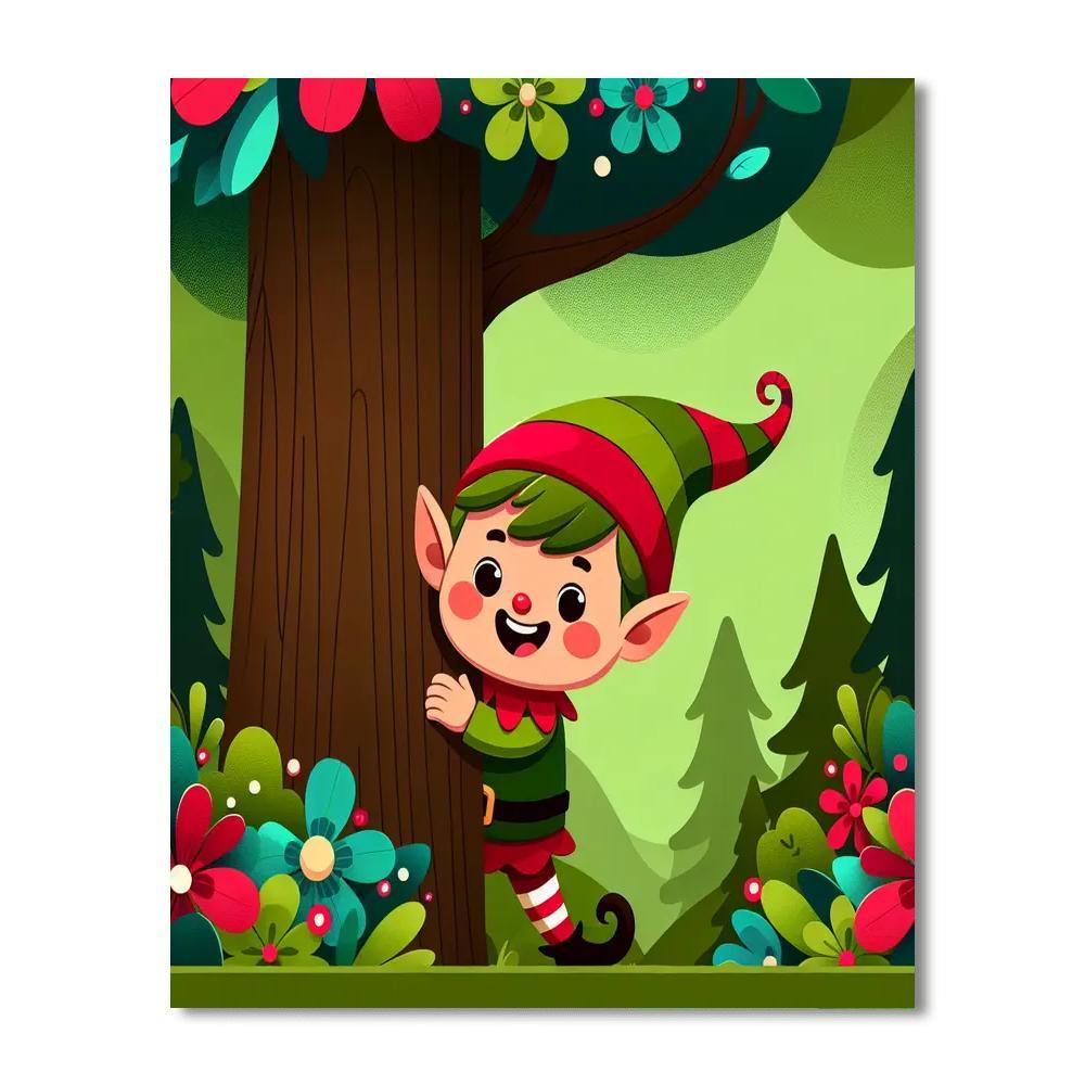 Mischievous Little Elf DIY Paint By Numbers