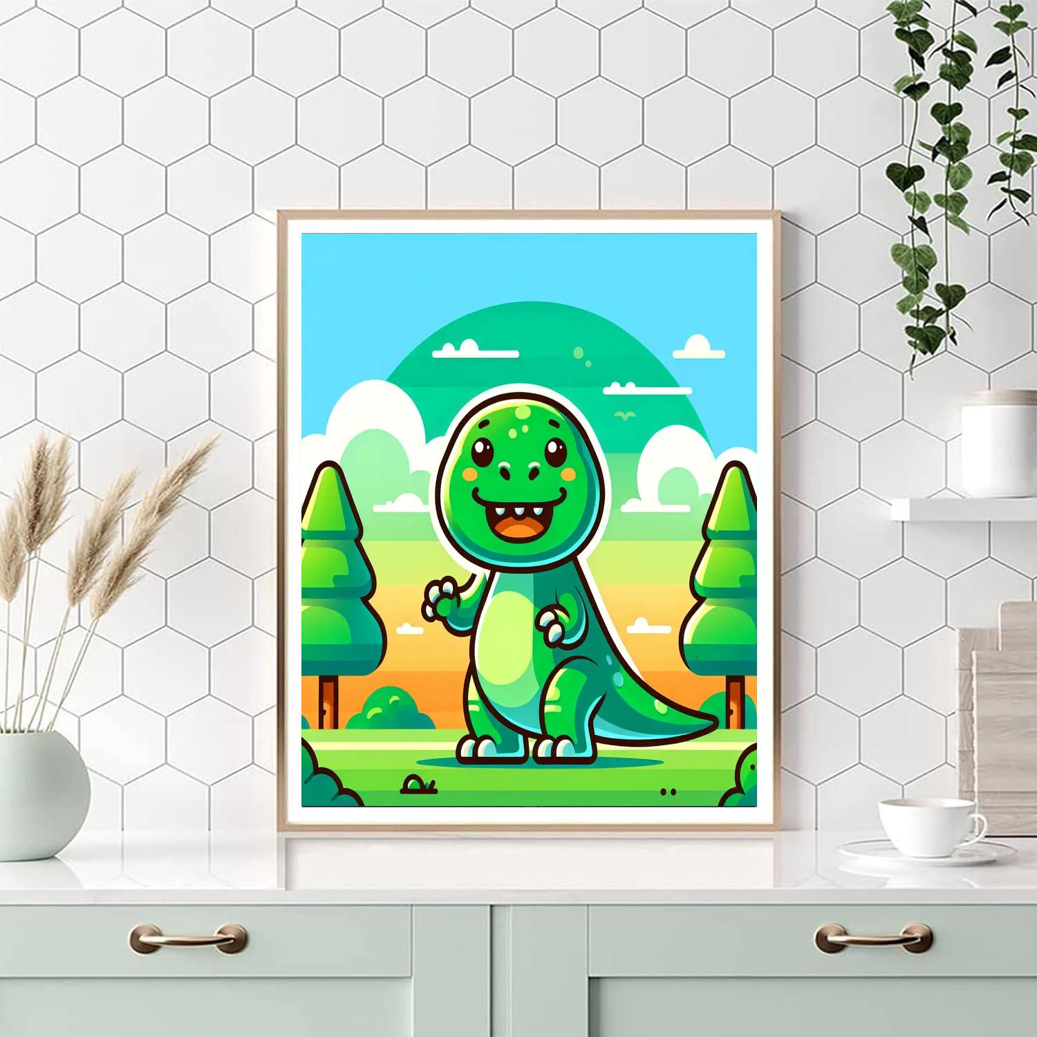 Cheerful T-rex Paint By Numbers