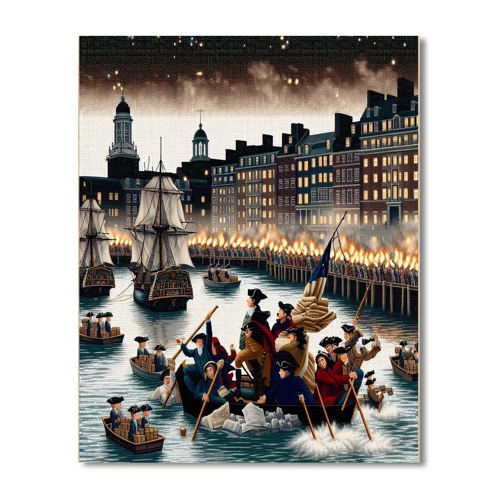 Boston Tea Party Reenactment - Usa Paint By Numbers