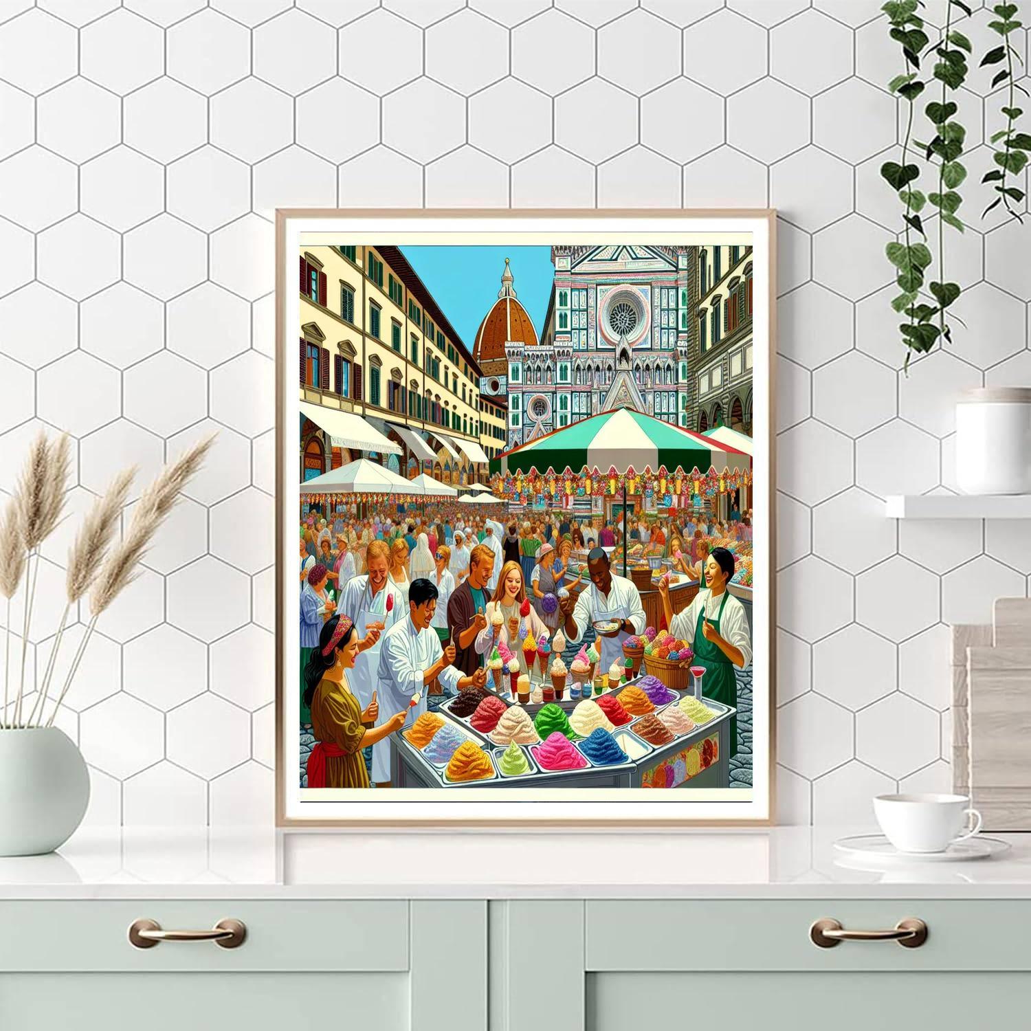 Florence Gelato Festival - Italy Numbered Painting Kits