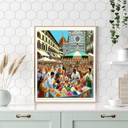 Florence Gelato Festival - Italy Numbered Painting Kits