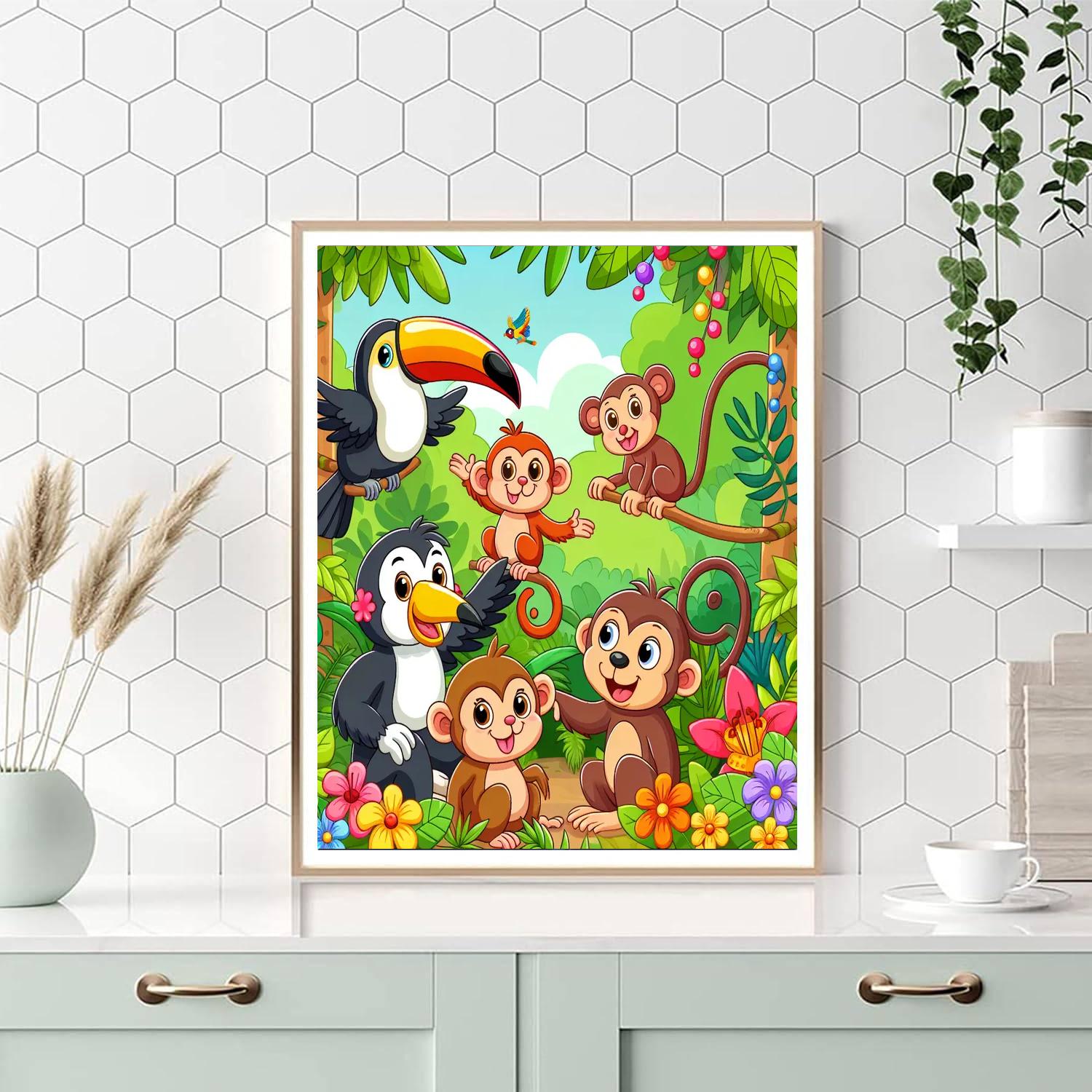 Rainforest Romp Painting Number Kit