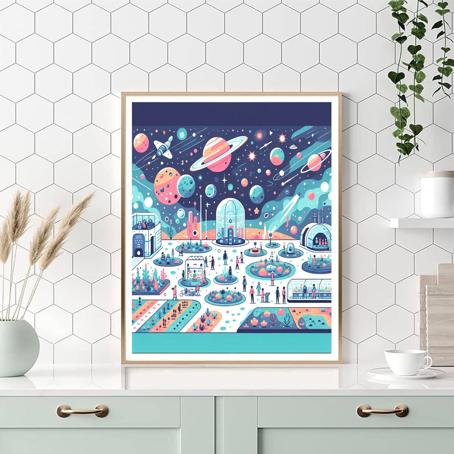 Space Colony Paint By Number