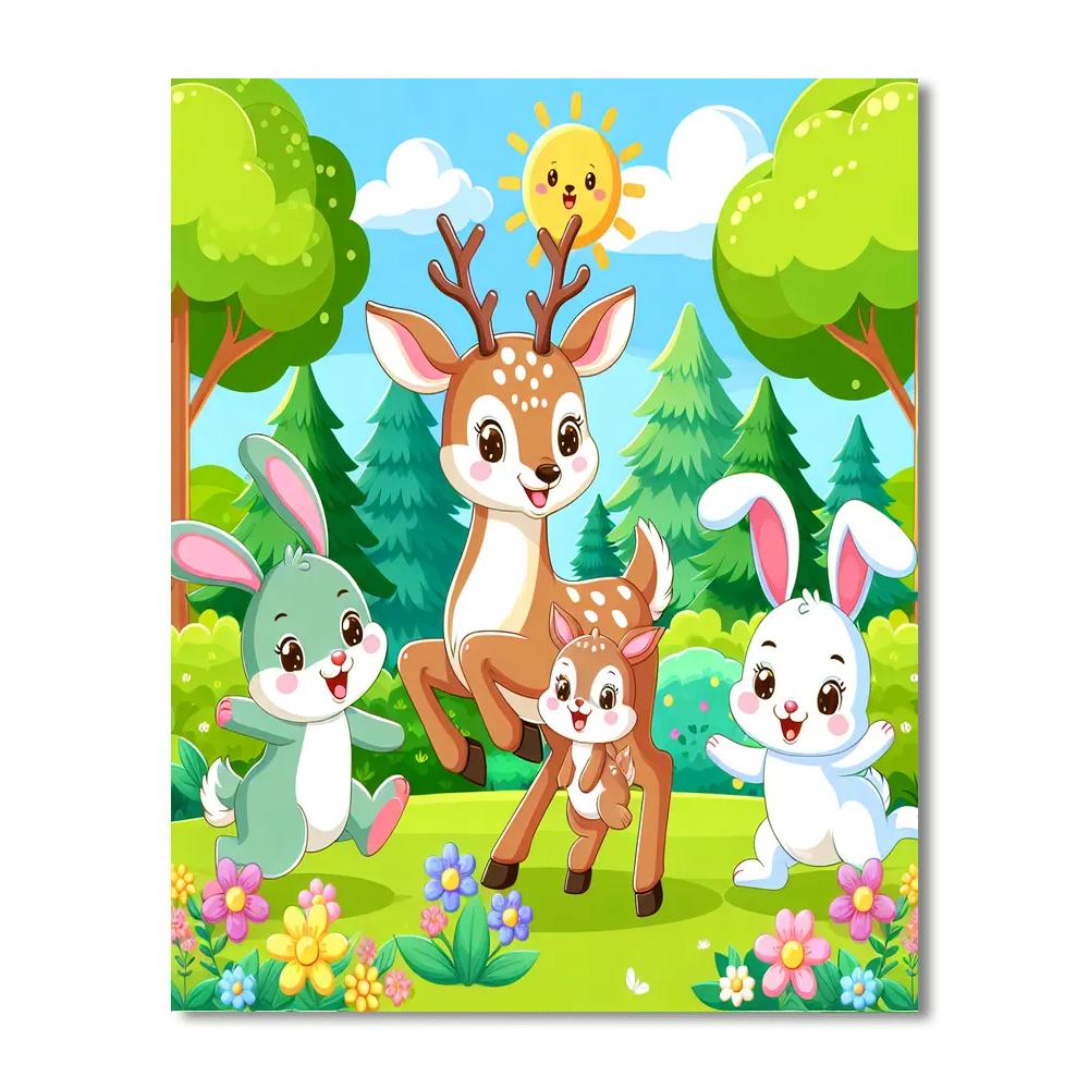 Sunny Day In The Forest Paint By Numbers Art
