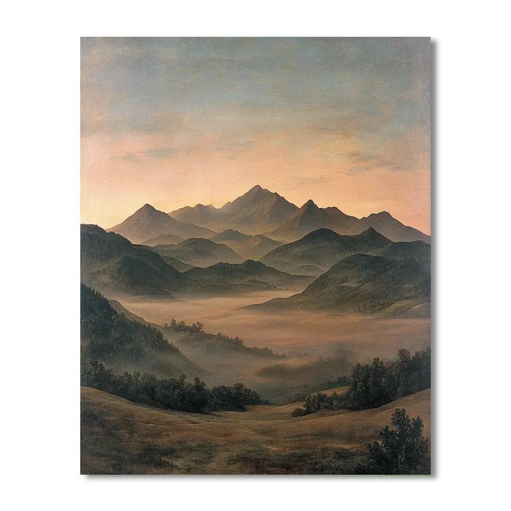 Caspar David Friedrich Inspired Mystic Mountain Landscapes  Paint By Numbers Kits
