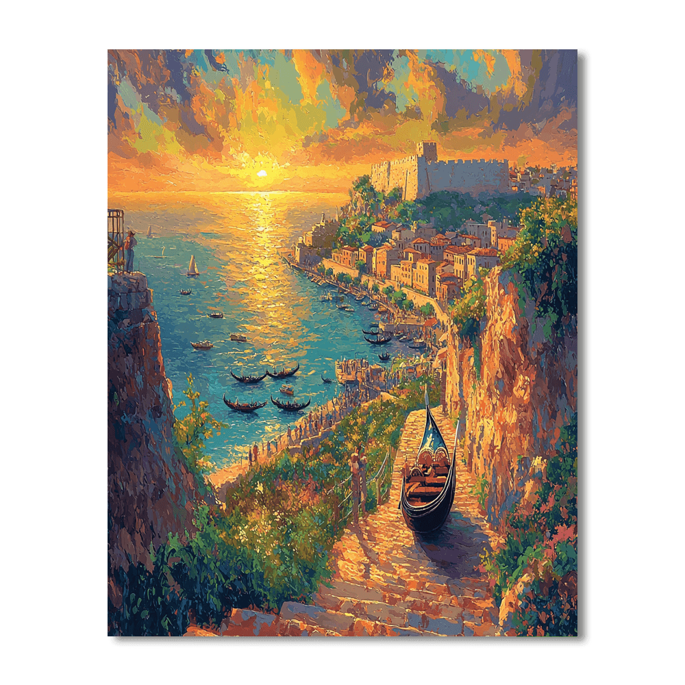 Montjuïc Cable Car - Barcelona, Spain Painting Number Kit