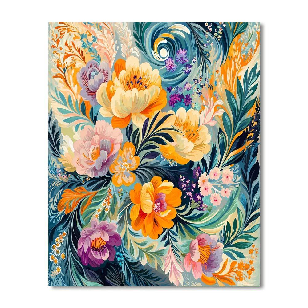Alphonse Mucha Inspired Blossoming Whirlwind  Painting Number Kit