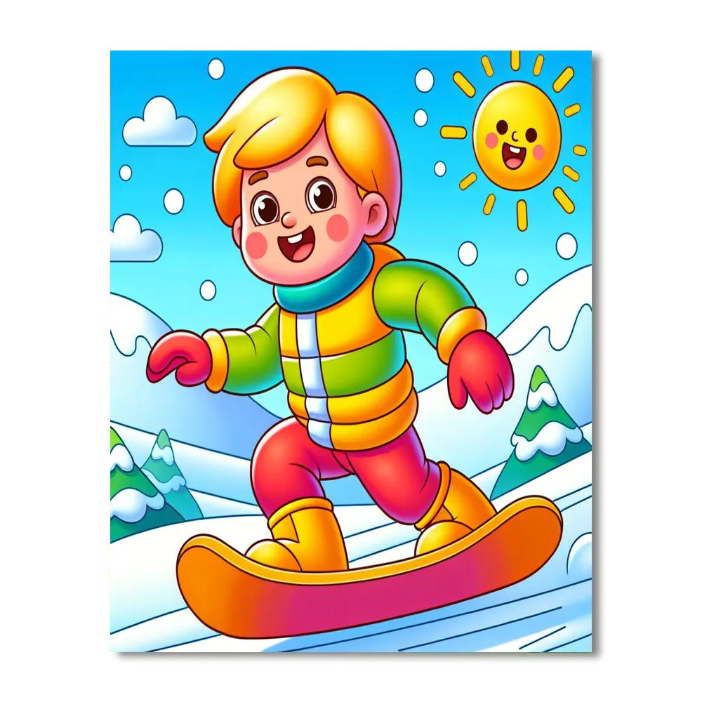 Sporty Snowboarder DIY Paint By Numbers