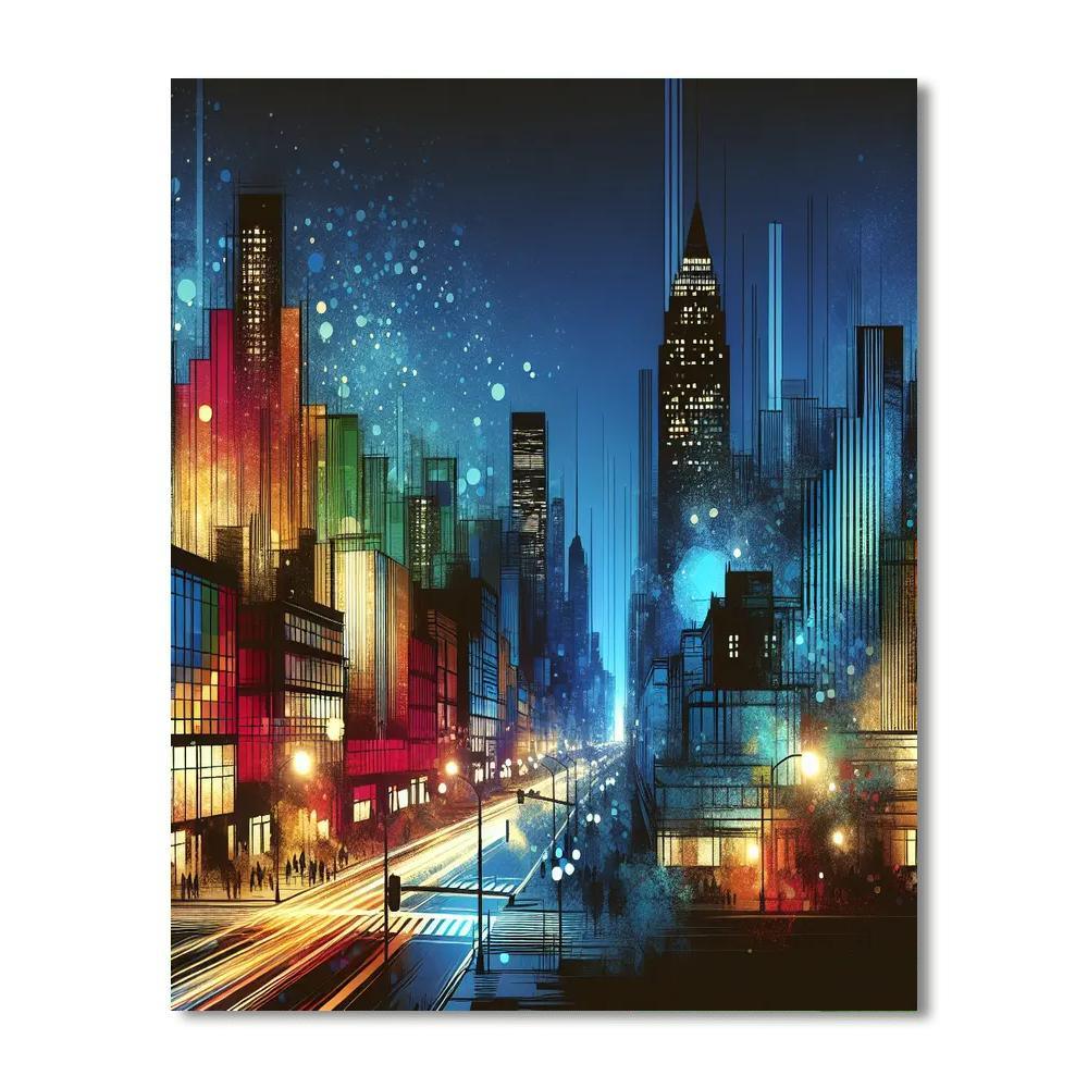 Captivating Cityscape Nights Paint By Color