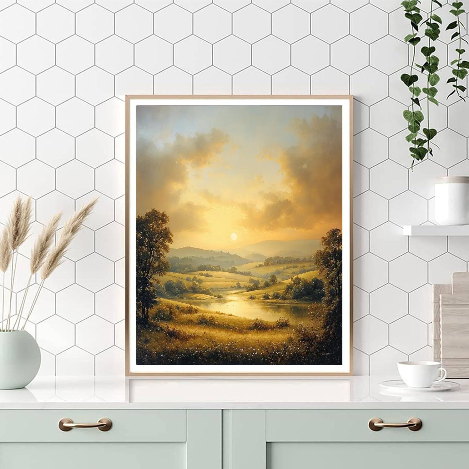 John Constable Inspired Dawn Over The Hills  Number Painting
