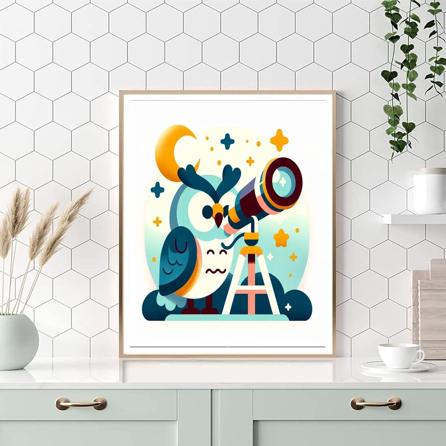 Wise Owl's Stargazing Night Paint By Numbers