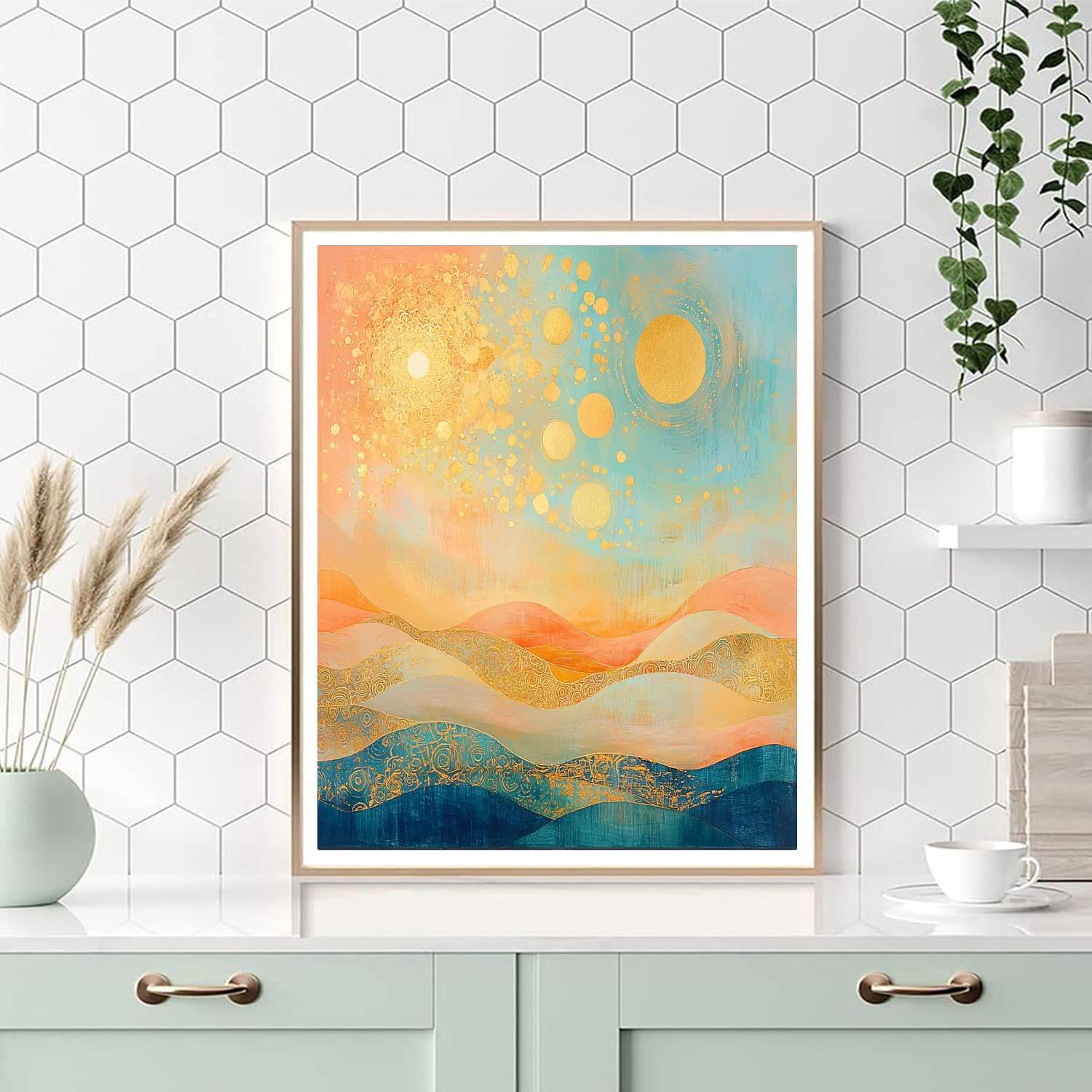 Gustav Klimt Inspired Golden Elysium  Paint By Numbers Kits