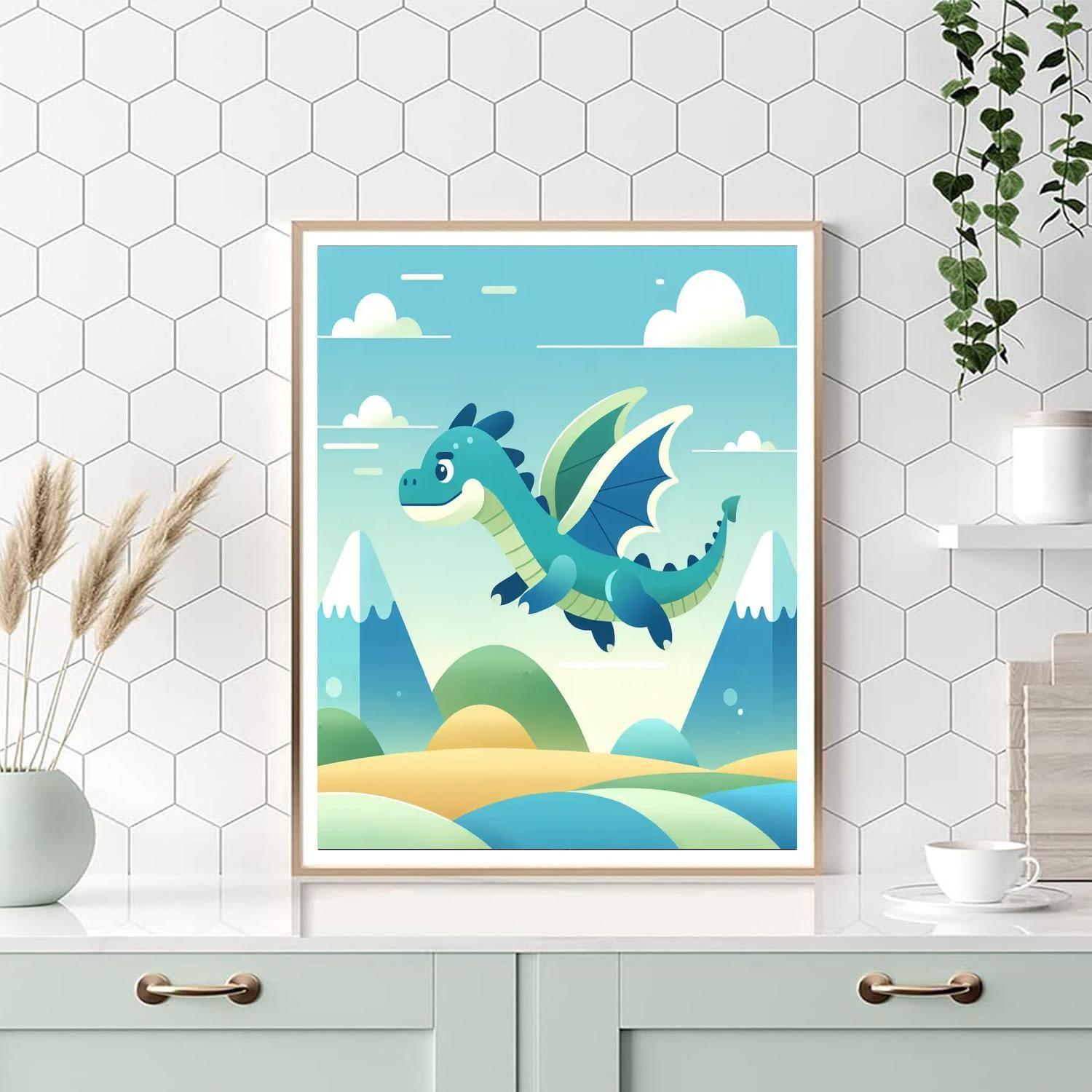 Friendly Dragon's Realm Painting By Numbers Kit